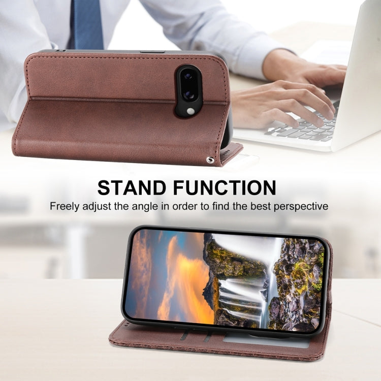 For Google Pixel 9a Cubic Grid Calf Texture Magnetic Leather Phone Case
