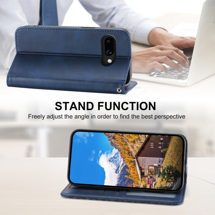 For Google Pixel 9a Cubic Grid Calf Texture Magnetic Leather Phone Case