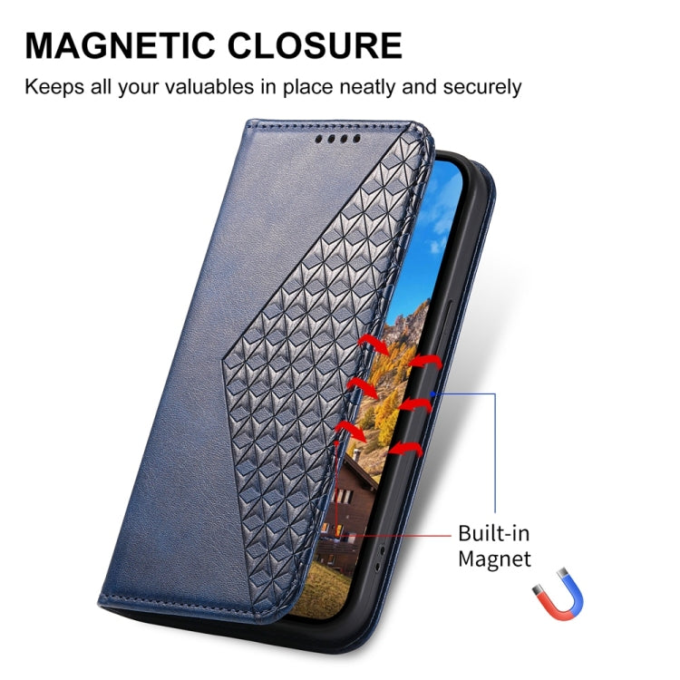 For Google Pixel 9a Cubic Grid Calf Texture Magnetic Leather Phone Case