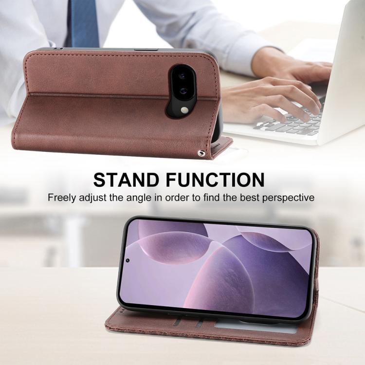 For Google Pixel 10a Cubic Grid Calf Texture Magnetic Leather Phone Case