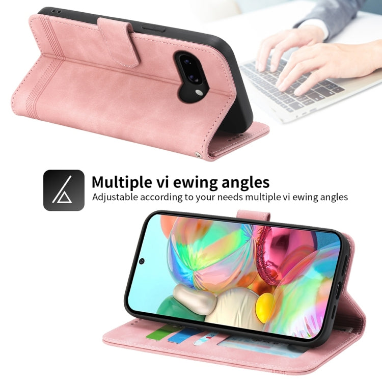 For Google Pixel 9a Dierfeng Dream Line TPU Hybrid PU Leather Phone Case