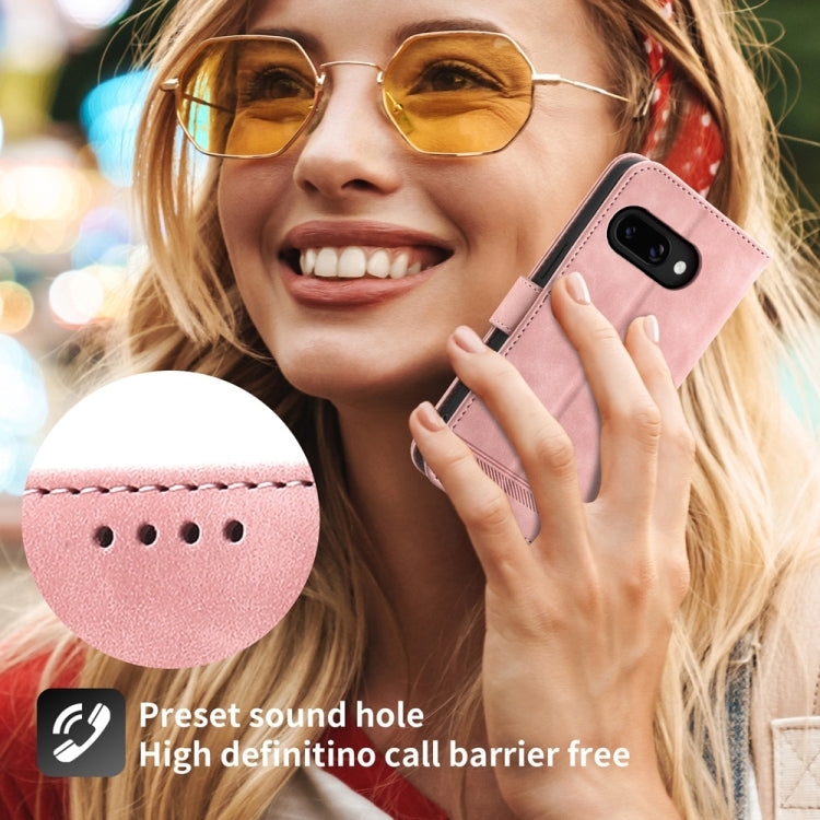 For Google Pixel 9a Dierfeng Dream Line TPU Hybrid PU Leather Phone Case