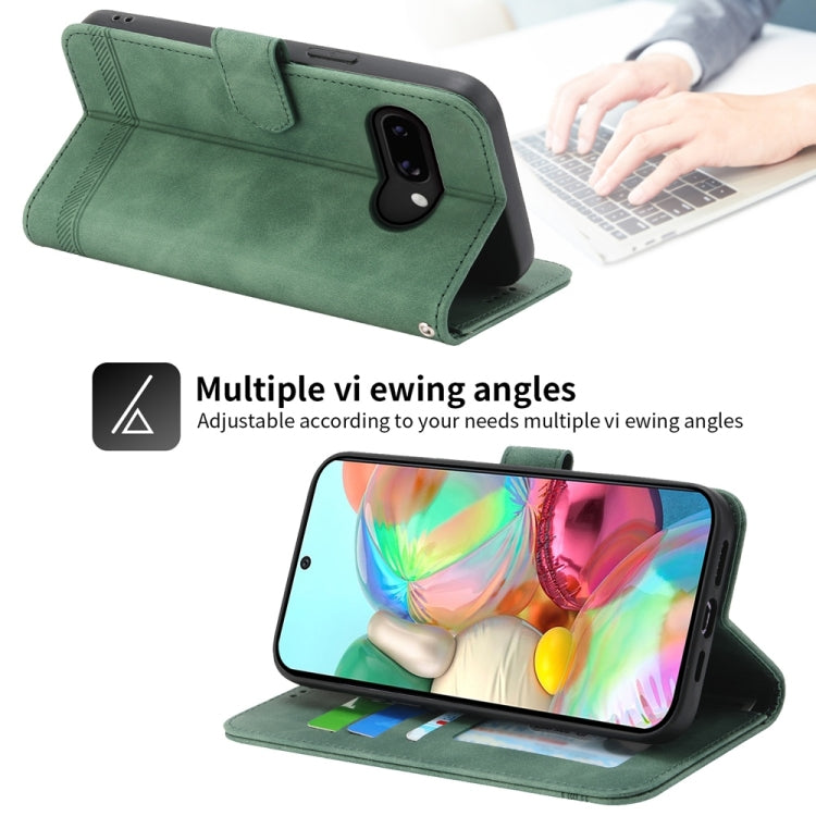 For Google Pixel 9a Dierfeng Dream Line TPU Hybrid PU Leather Phone Case