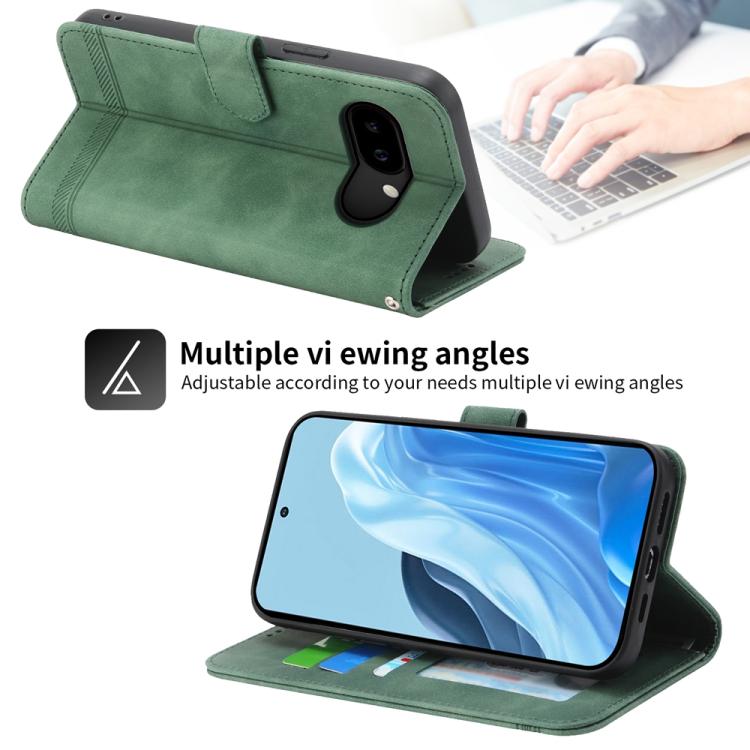 For Google Pixel 10a Dierfeng Dream Line TPU Hybrid PU Leather Phone Case
