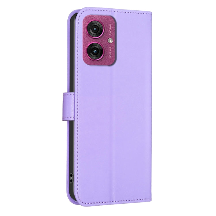 For Motorola Moto G55 Four-leaf Embossed Leather Phone Case