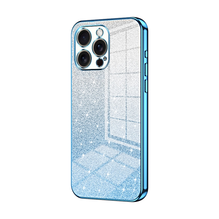 For iPhone 16 Pro Max Gradient Glitter Powder Electroplated Phone Case