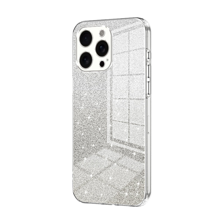 For iPhone 16 Pro Max Gradient Glitter Powder Electroplated Phone Case