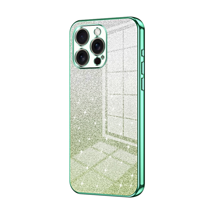 For iPhone 16 Pro Max Gradient Glitter Powder Electroplated Phone Case