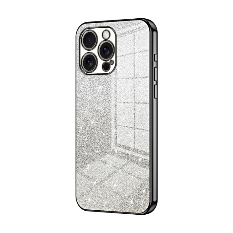 For iPhone 16 Pro Max Gradient Glitter Powder Electroplated Phone Case