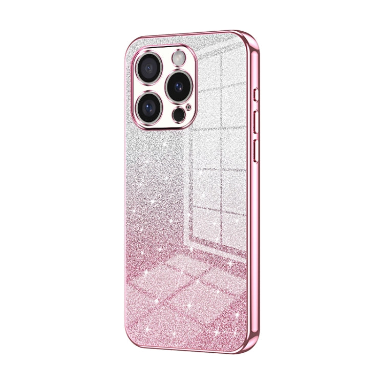 For iPhone 16 Pro Gradient Glitter Powder Electroplated Phone Case