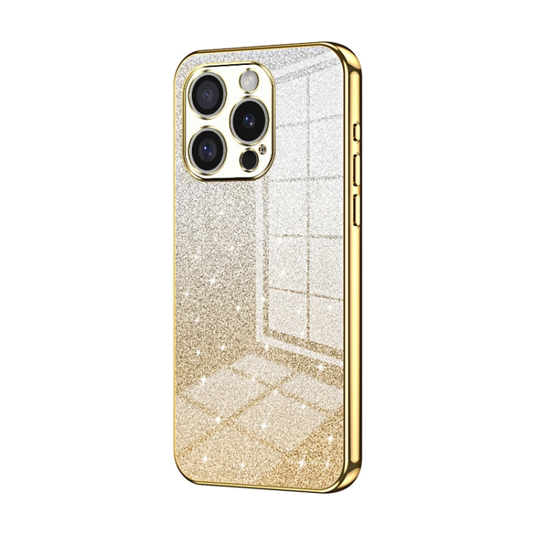 For iPhone 16 Pro Gradient Glitter Powder Electroplated Phone Case