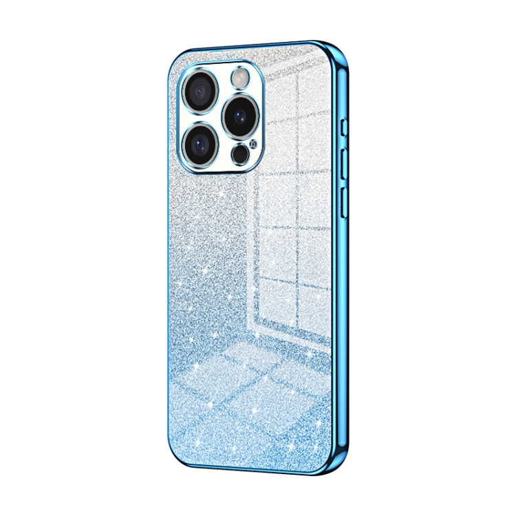 For iPhone 16 Pro Gradient Glitter Powder Electroplated Phone Case