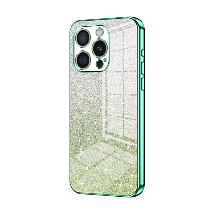 For iPhone 16 Pro Gradient Glitter Powder Electroplated Phone Case