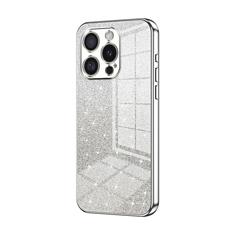 For iPhone 16 Pro Gradient Glitter Powder Electroplated Phone Case
