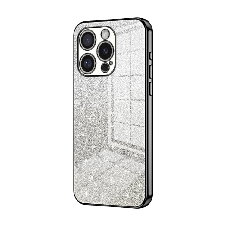 For iPhone 16 Pro Gradient Glitter Powder Electroplated Phone Case