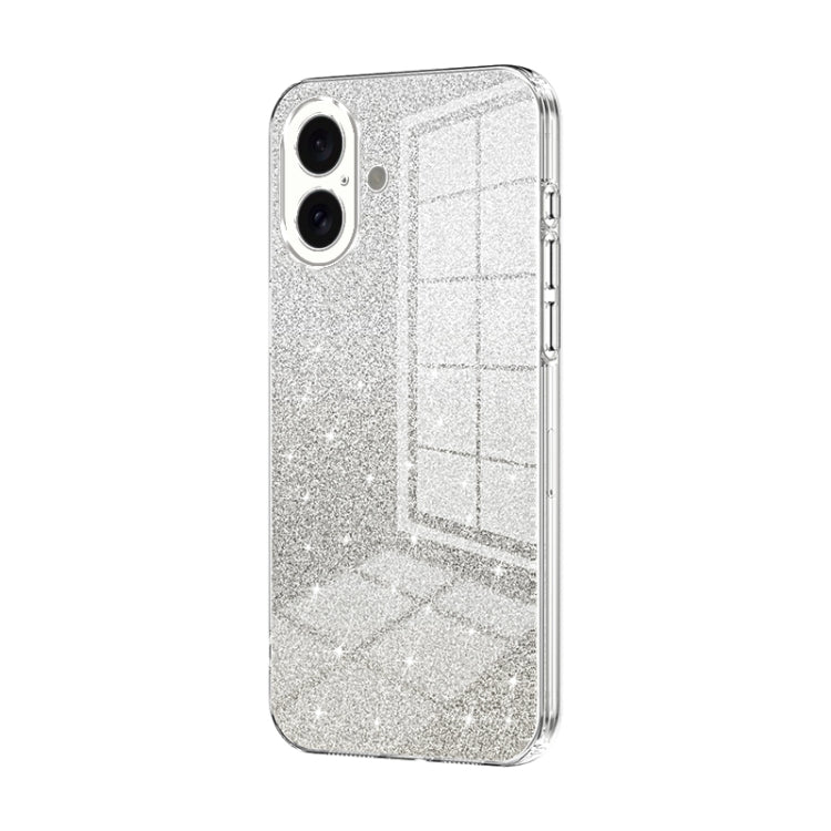 For iPhone 16 Gradient Glitter Powder Electroplated Phone Case