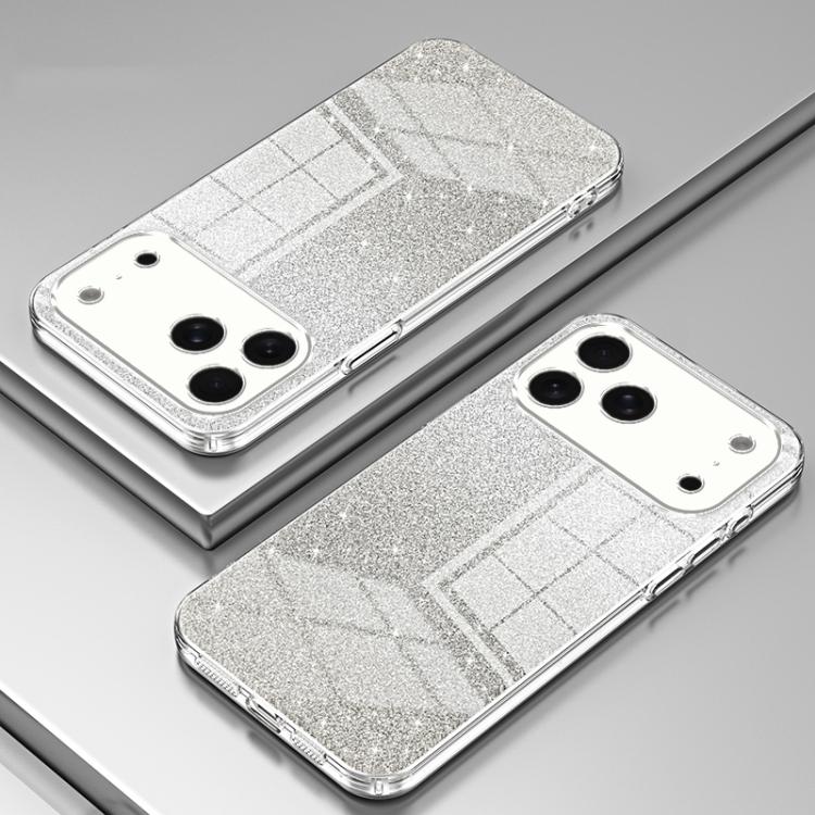For iPhone 17 Pro Gradient Glitter Powder Electroplated Phone Case