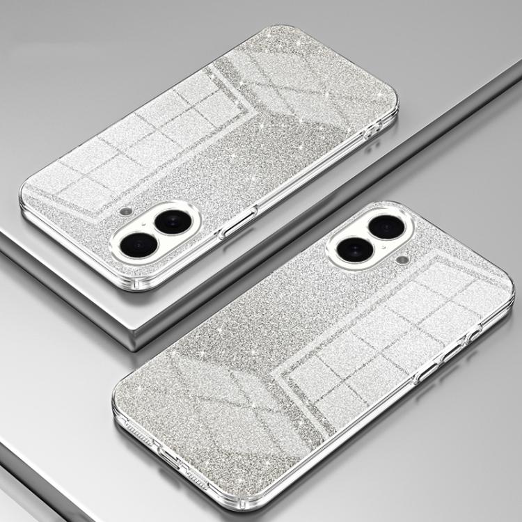 For iPhone 17 Gradient Glitter Powder Electroplated Phone Case
