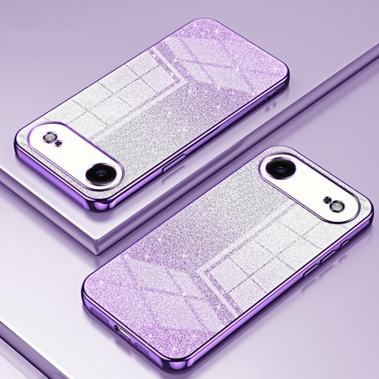 For iPhone Air Gradient Glitter Powder Electroplated Phone Case