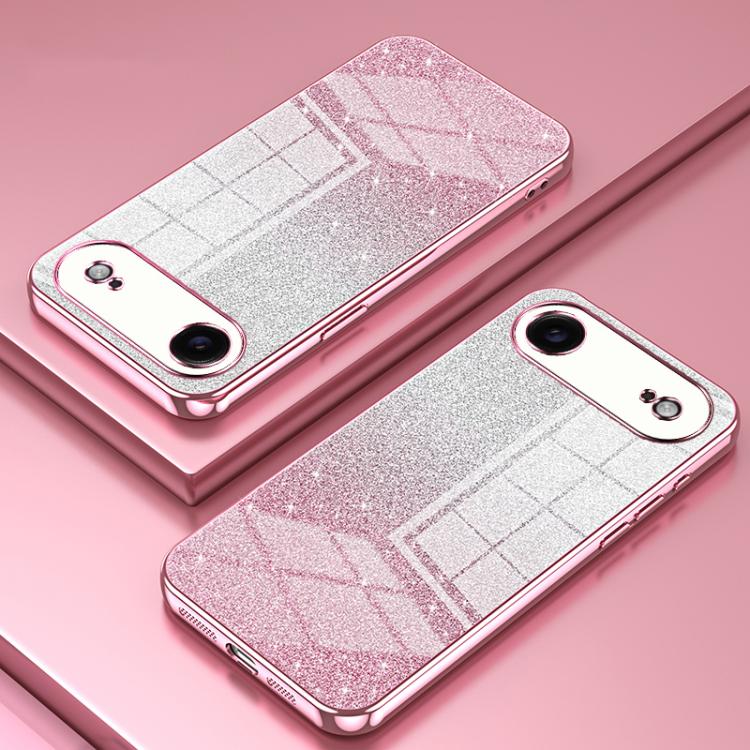 For iPhone Air Gradient Glitter Powder Electroplated Phone Case