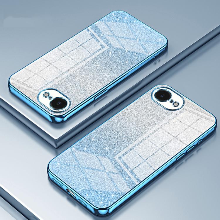 For iPhone 17e / 16e Gradient Glitter Powder Electroplated Phone Case