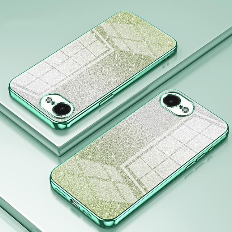 For iPhone 17e / 16e Gradient Glitter Powder Electroplated Phone Case