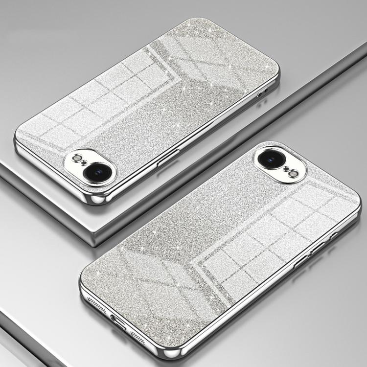 For iPhone 17e / 16e Gradient Glitter Powder Electroplated Phone Case