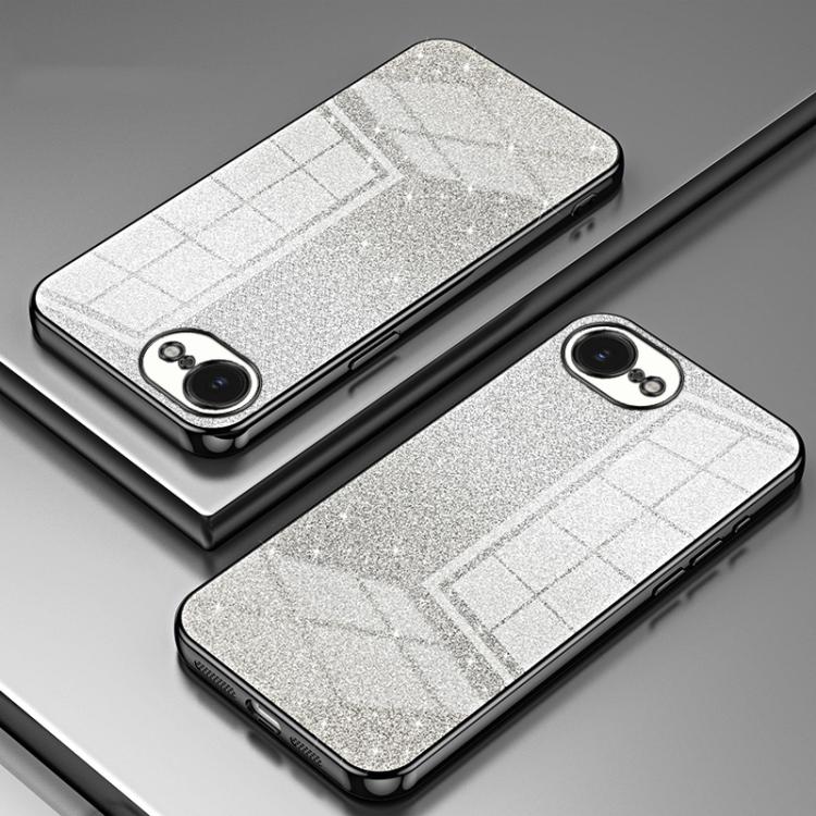 For iPhone 17e / 16e Gradient Glitter Powder Electroplated Phone Case