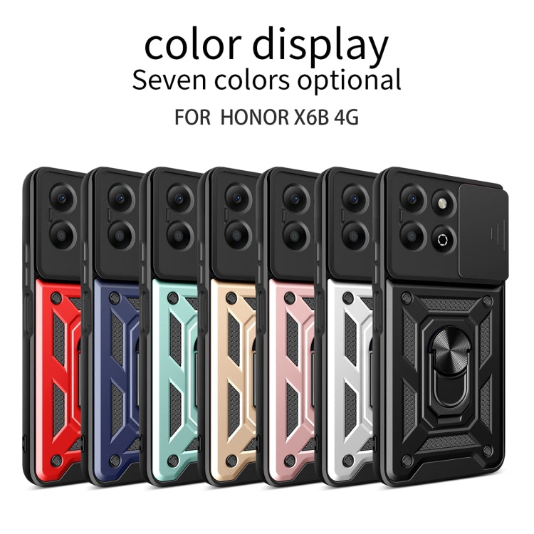 For Honor X6b 4G Sliding Camera Cover Design TPU+PC Phone Case