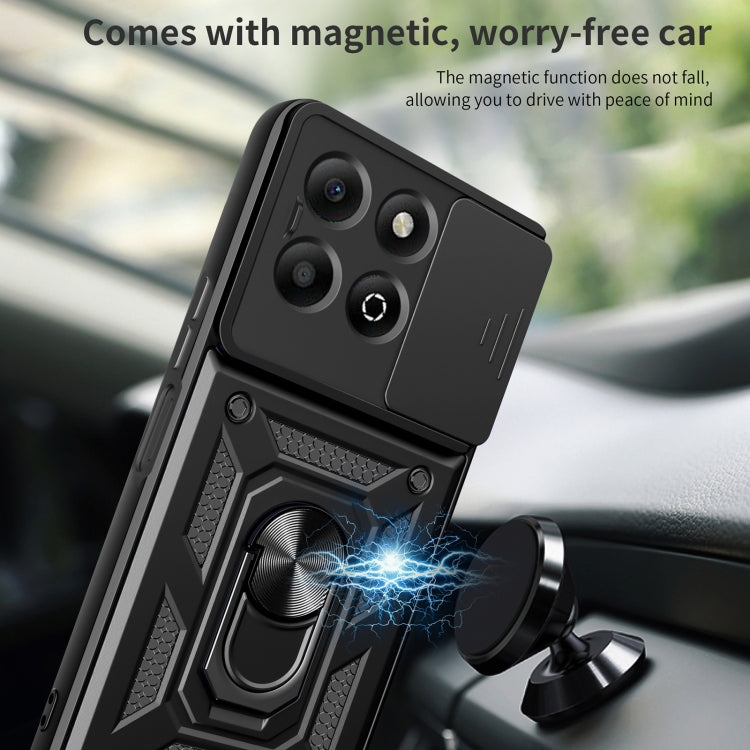 For Honor X6b 4G Sliding Camera Cover Design TPU+PC Phone Case