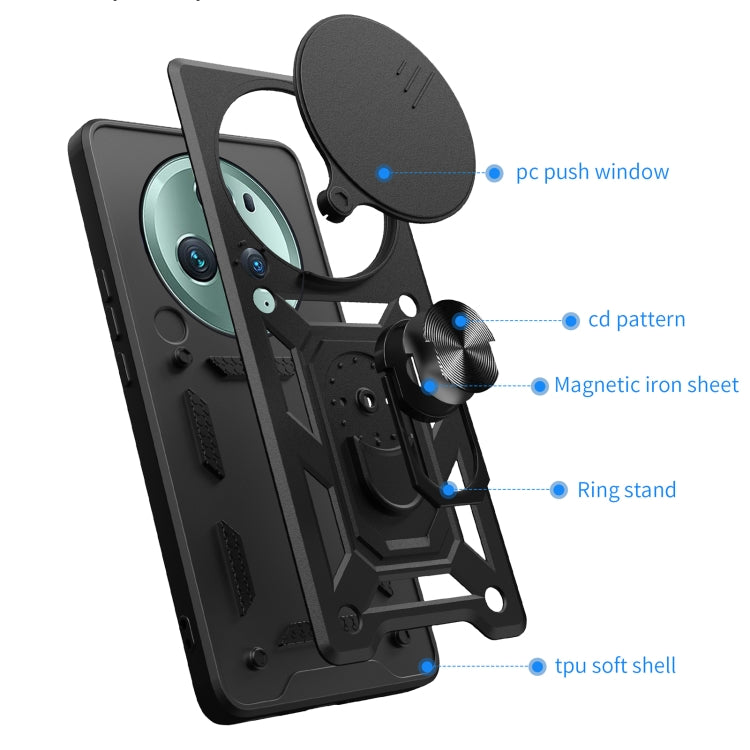 For Honor Magic5 Pro Sliding Camera Cover Design TPU+PC Phone Case