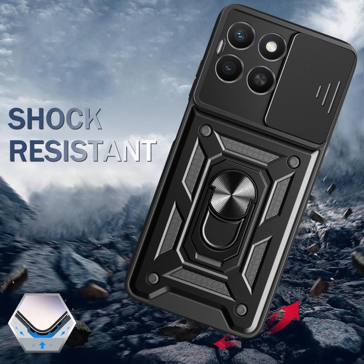 For Honor X8c 4G Sliding Camera Cover Design TPU+PC Phone Case