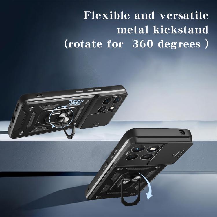 For Honor X8c 4G Sliding Camera Cover Design TPU+PC Phone Case