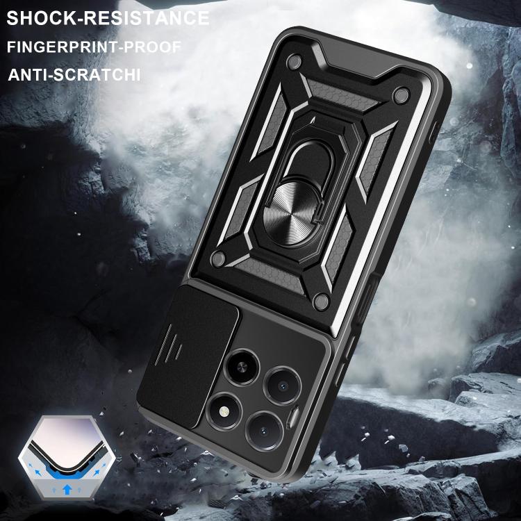 For Honor X5b Plus Sliding Camera Cover Design TPU+PC Phone Case
