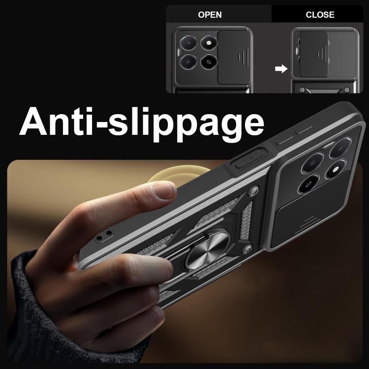 For Honor X5b Plus Sliding Camera Cover Design TPU+PC Phone Case