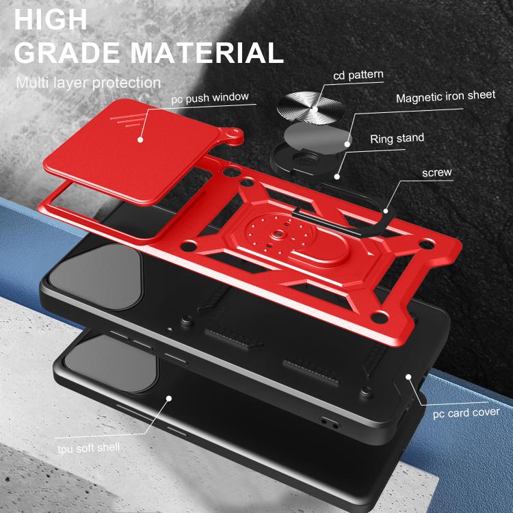 For Honor 400 Lite Global Sliding Camera Cover Design TPU+PC Phone Case