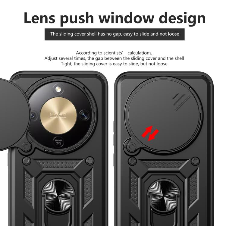 For Honor X9d 5G / X70 5G Sliding Camera Cover Design TPU+PC Phone Case