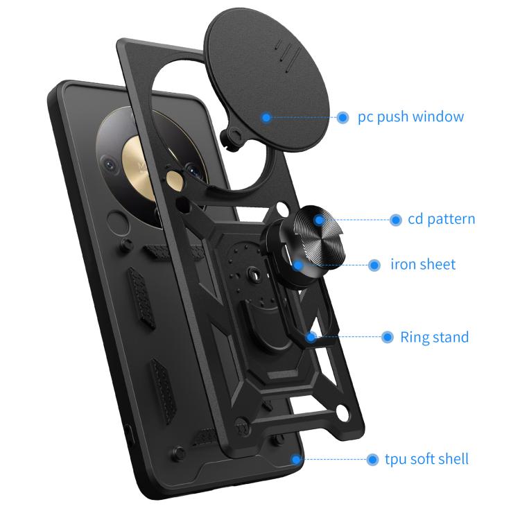 For Honor X9d 5G / X70 5G Sliding Camera Cover Design TPU+PC Phone Case