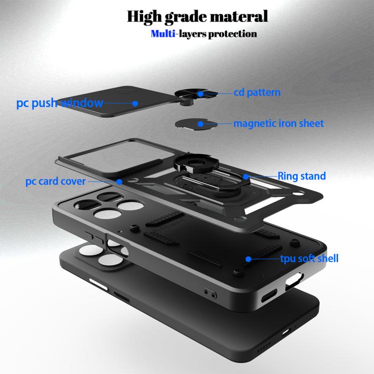 For Honor 400 Smart 5G / X7d 5G Sliding Camera Cover Design TPU+PC Phone Case