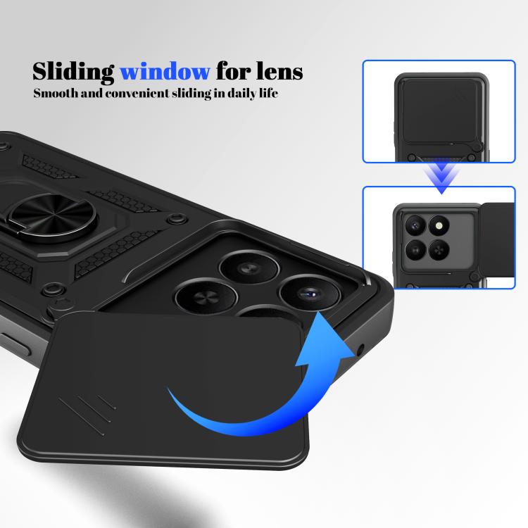For Honor 400 Smart 5G / X7d 5G Sliding Camera Cover Design TPU+PC Phone Case