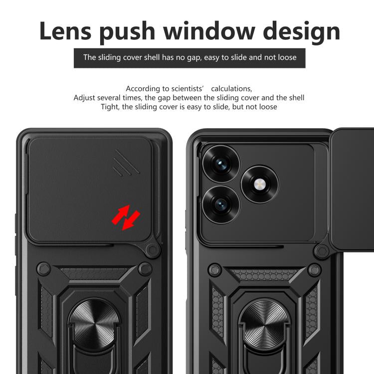 For Honor X5c Plus/X5c/Play10A 4G Sliding Camera Cover Design TPU+PC Phone Case