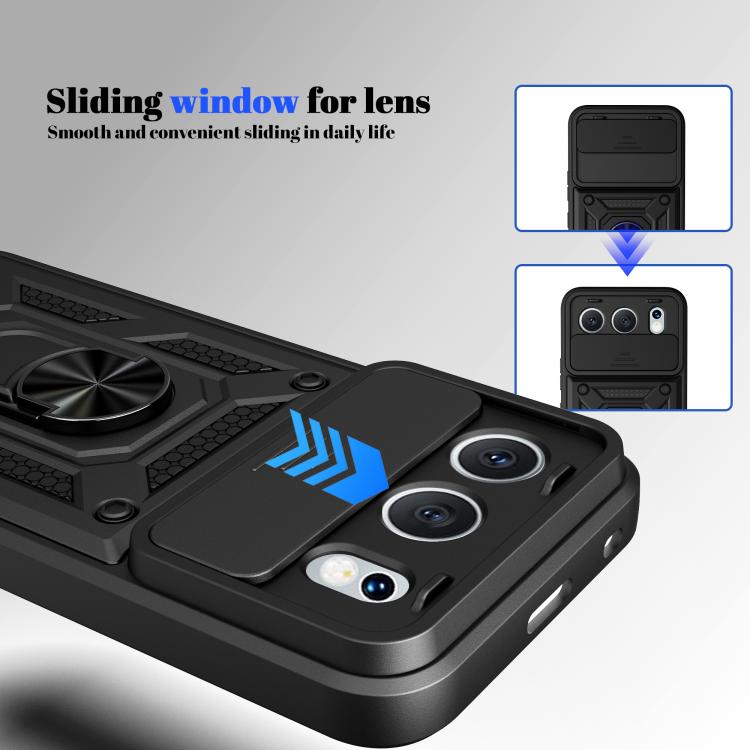 For Honor 500 Global 155.8mm Sliding Camera Cover Design TPU+PC Phone Case