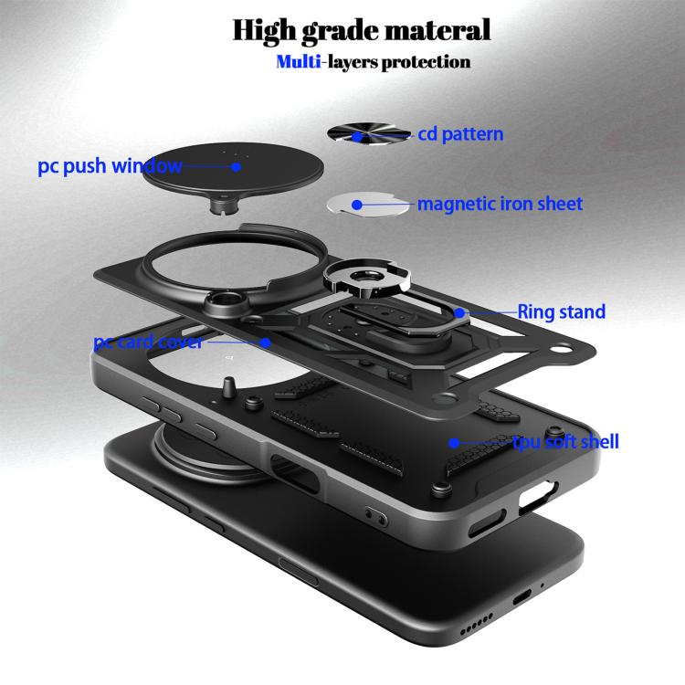 For Honor Magic8 Pro 5G Sliding Camera Cover Design TPU+PC Phone Case
