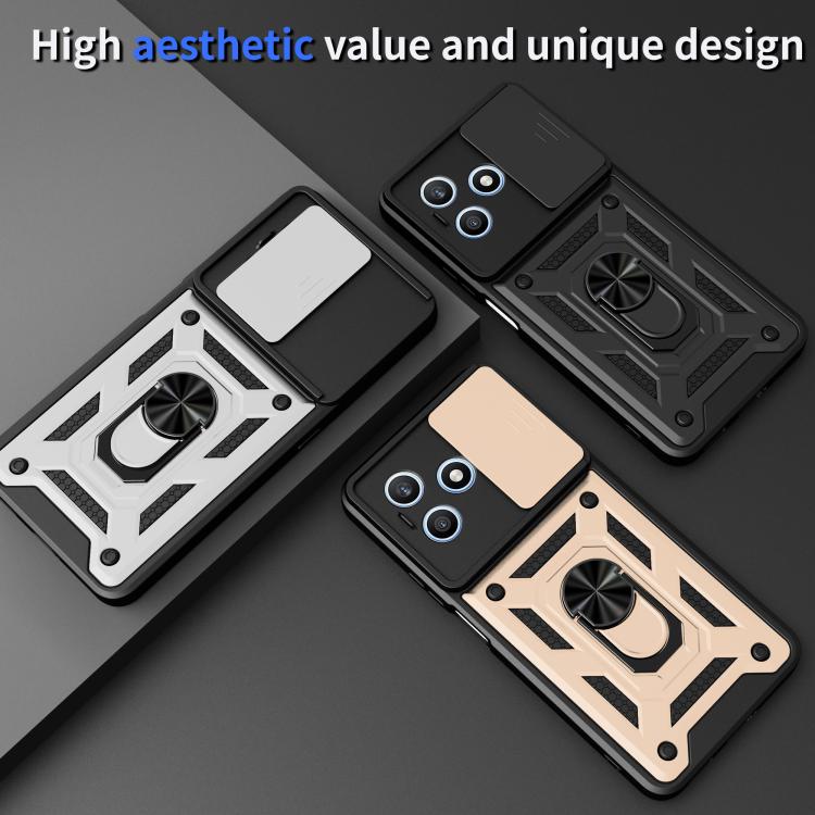 For Honor X8d 4G Sliding Camera Cover Design TPU+PC Phone Case