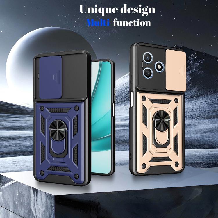 For Honor X8d 4G Sliding Camera Cover Design TPU+PC Phone Case