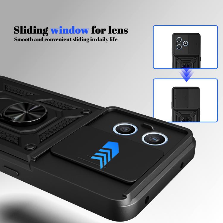 For Honor X8d 4G Sliding Camera Cover Design TPU+PC Phone Case