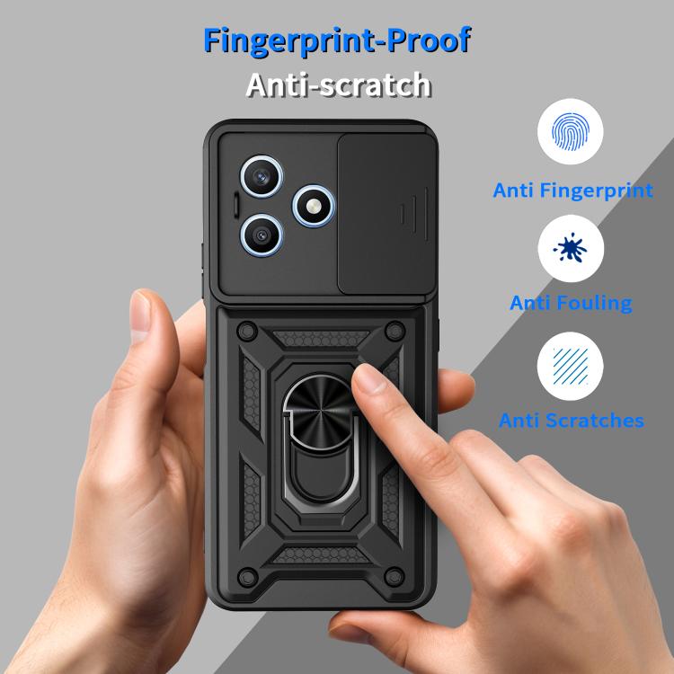 For Honor X8d 4G Sliding Camera Cover Design TPU+PC Phone Case