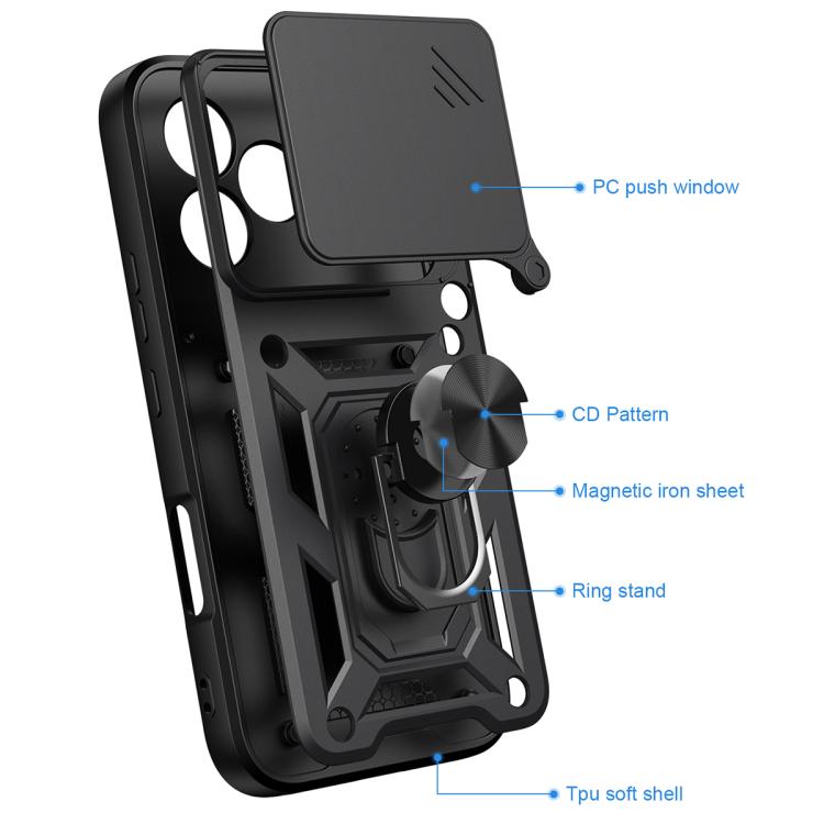 For Honor 600 Lite 5G Global Sliding Camera Cover Design TPU+PC Phone Case