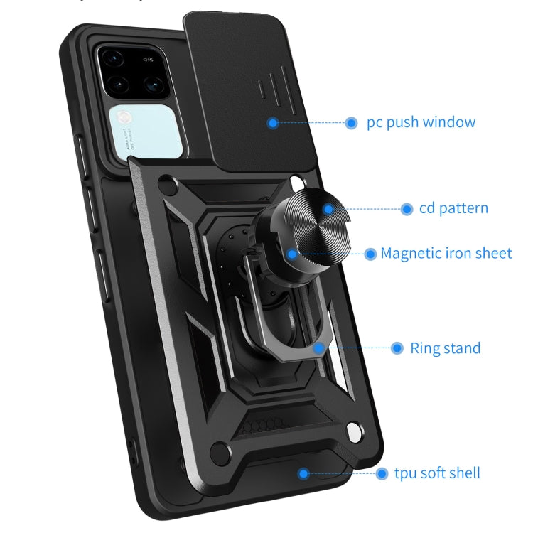 For vivo V30 / V30 Pro Sliding Camera Cover Design TPU+PC Phone Case