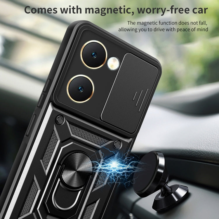 For vivo Y03 Sliding Camera Cover Design TPU+PC Phone Case